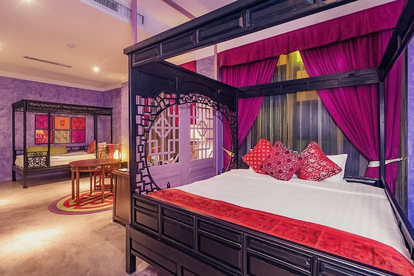 Las habitaciones de Shanghai Mansion parecen sacada de una película, lo que lo convierte en una muy buena opción donde alojarse en Bangkok